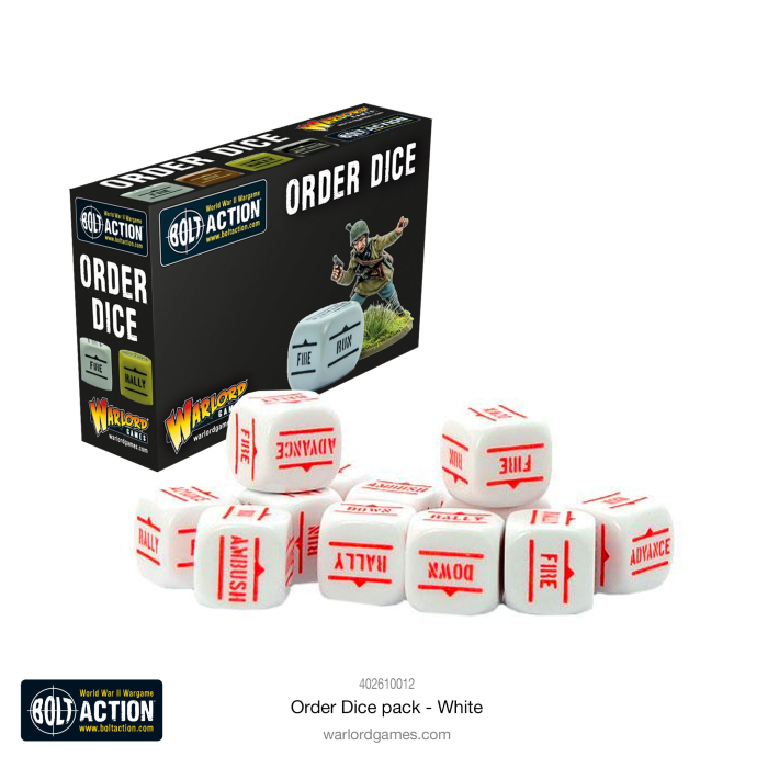 Bolt Action – Orders Dice – Weiß